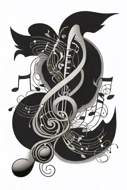 Music Notes Straigh Line