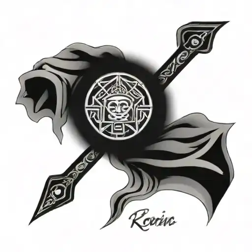 Ronin Right Arm Sleeve Tattoo Featuring Iconic Symbols