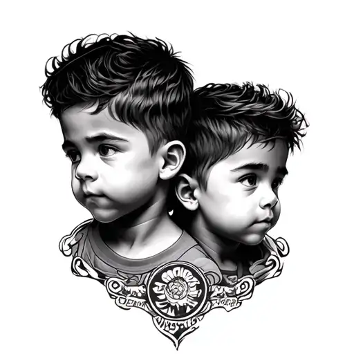 Tattoo Of Twin Boys
