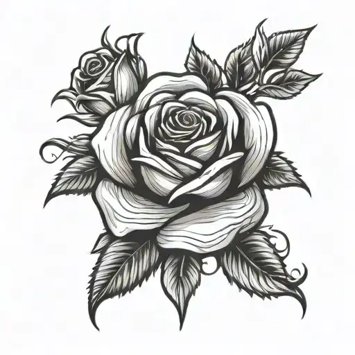 American Traditional Rose And Ruby Stone