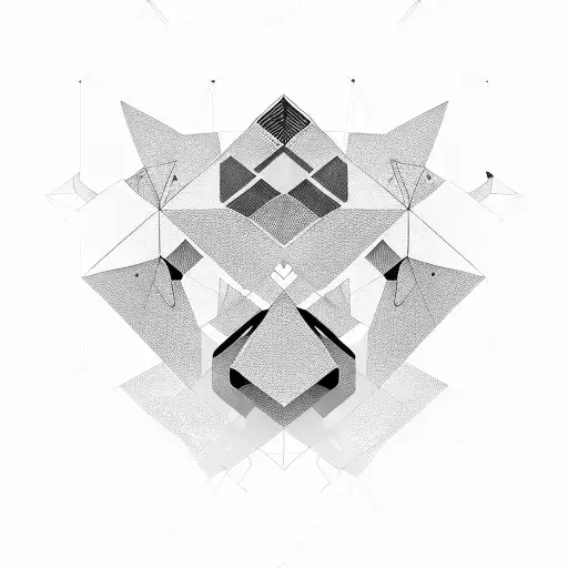 A Black And Grey Geometric Pattern With Hidden Tattoo Machine Elements