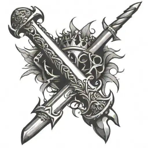 Sword With Crown Of Thorns Wrapped