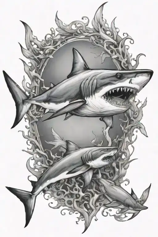Underwater Ocean Shark Scene