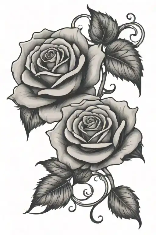 Rose And Karma Symbol Intertwined