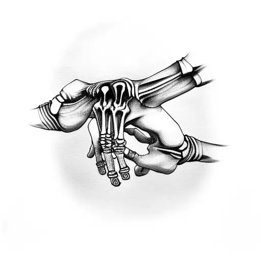 Skeleton Hand On Hand