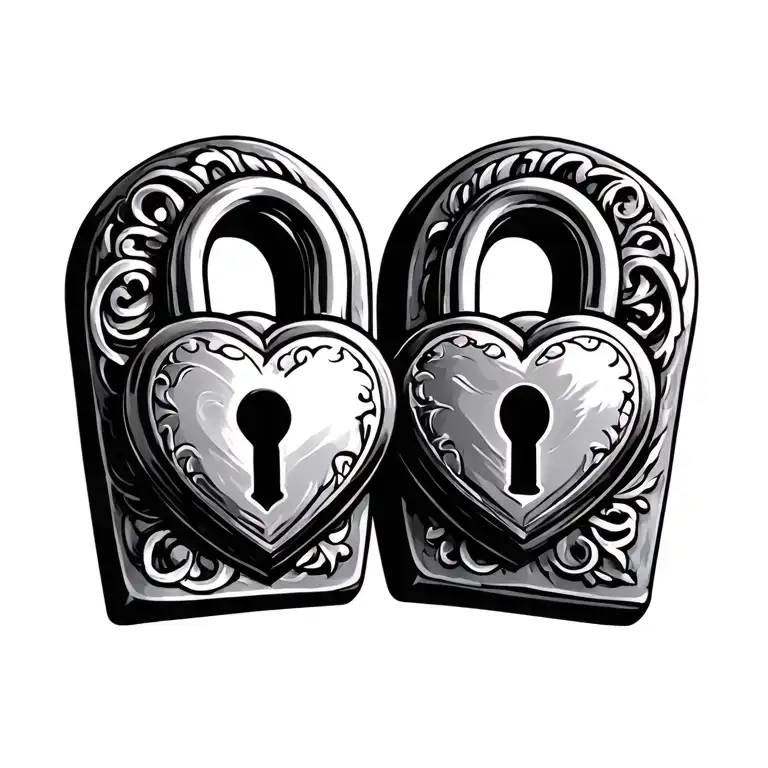 Two Heart Shaped Lock