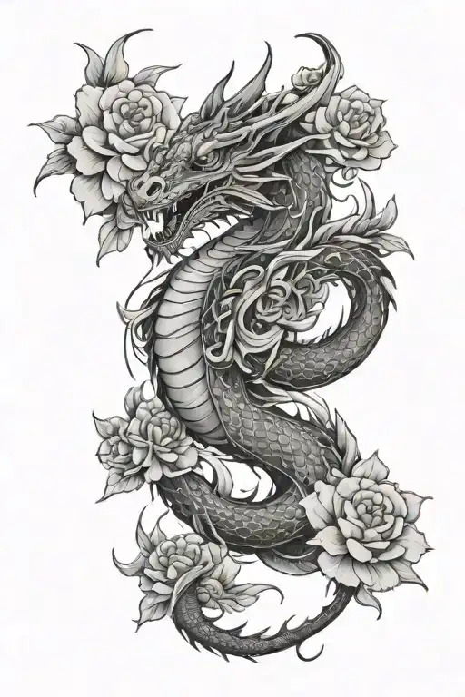 Dragon With Flowers Inside