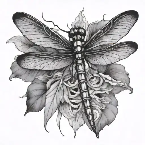 Fine Line Dragonfly Flying