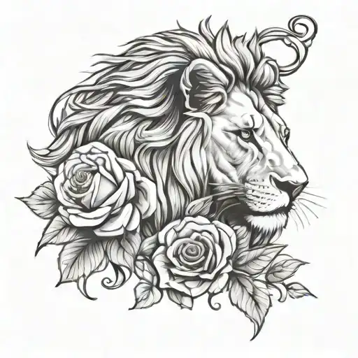 Lion And Rose Intertwined
