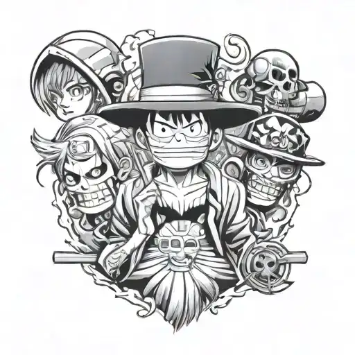 Luffy Straw Hat With Nami Zoro Sanji Robin And Chopper Incorporated