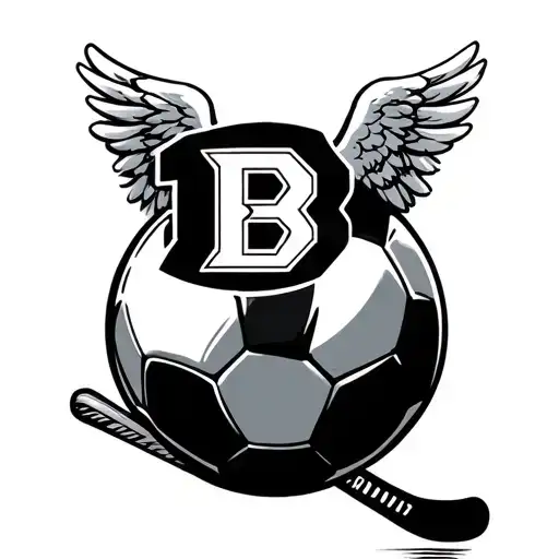 Soccer Ball Hockey Stick Angel Wings The Letter B The Number 11