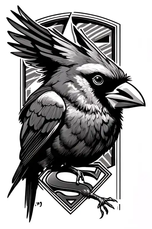Cardinal Bird And Superman Emblem