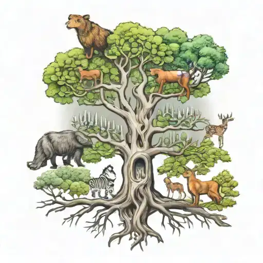 Family Tree Looks Like Animals In The Forest With Dna Roots