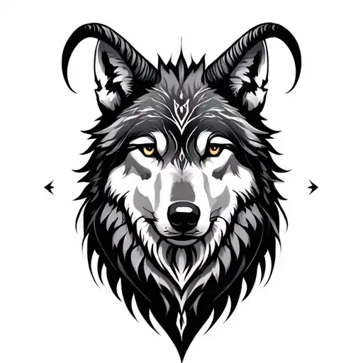 Wolf And Capricorn Zodiac Sign