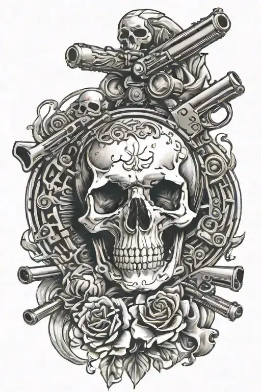 Skull And Guns Inside