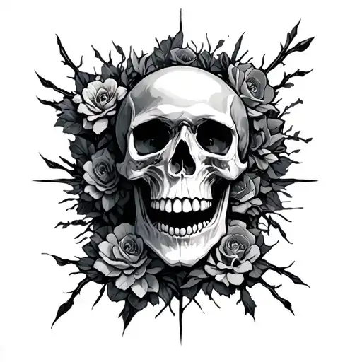 Graveyard Skull Surrounded