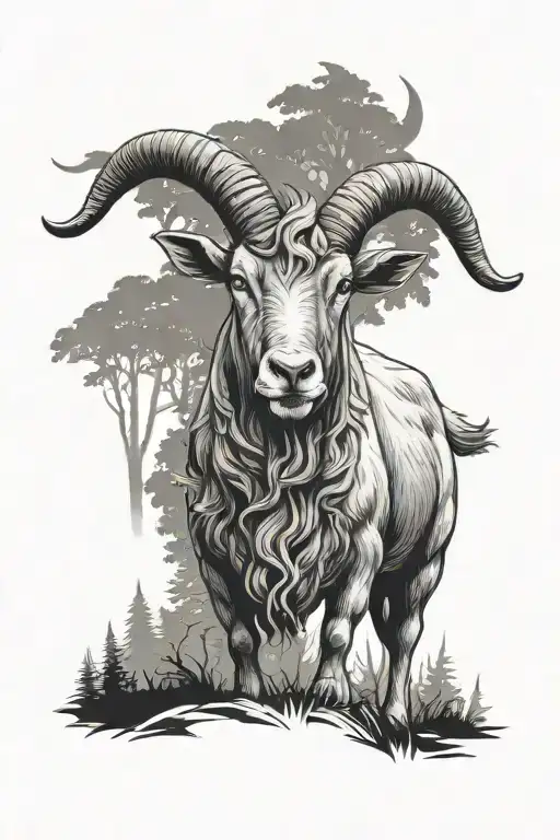 Forest Bull Goat Standing