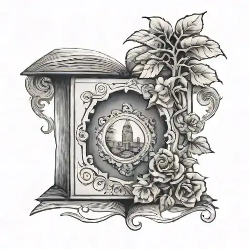 Keyhole And Garden And Open Book