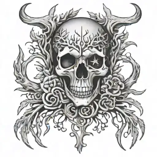 Tree Of Life Skull Taurus Crab And Aries