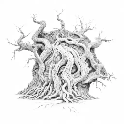 Yggdrasil With The Name Finnagen Merged Into The Bark Pattern
