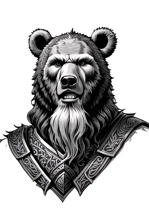 Viking Warrior Wearing Bear Head