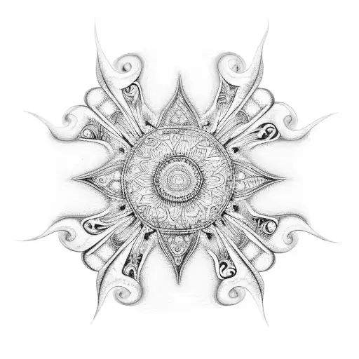 A Mesmerizing Mandala Design Incorporating Beach Elements Like Seashells And Waves