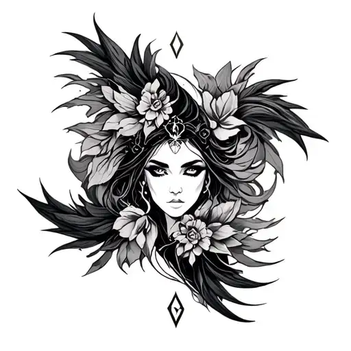 Nyx Goddess Symbol Incorporating Elements