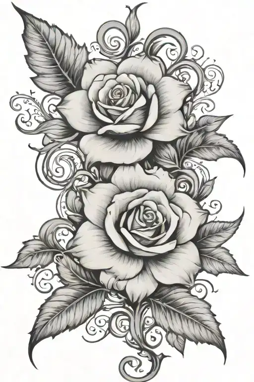 Flower With Wrapping Vines And A Scroll That Says Most Ardently