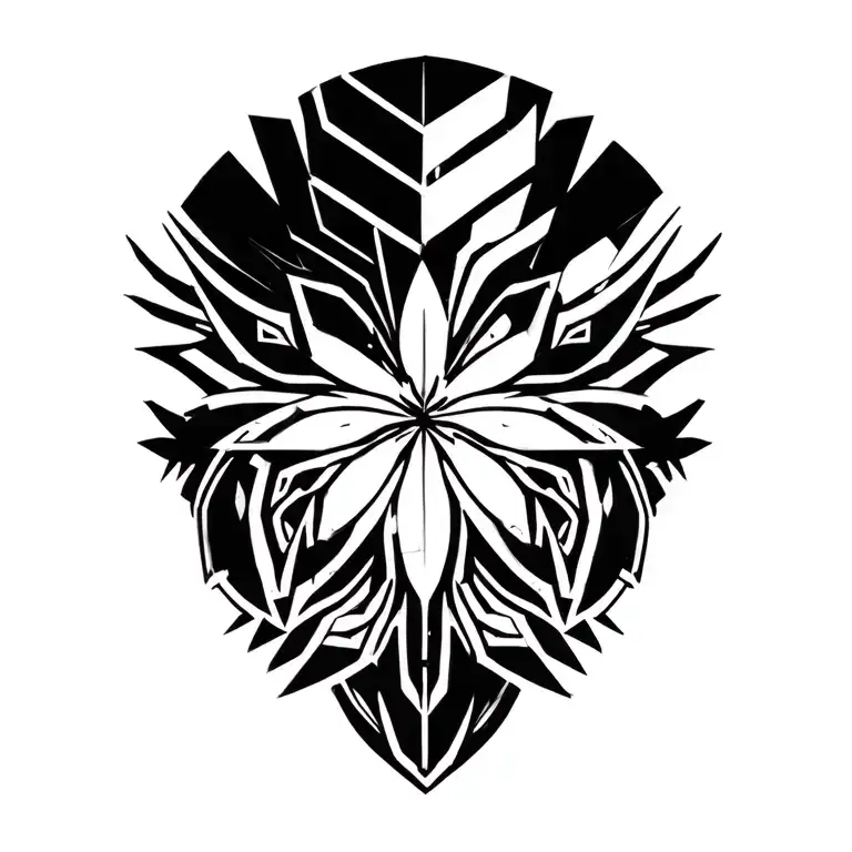 Geometric Mandala Inspired By Polynesian Tribal And Cyberpunk