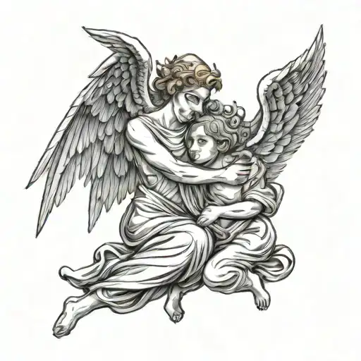 Angel And Devil Hugs