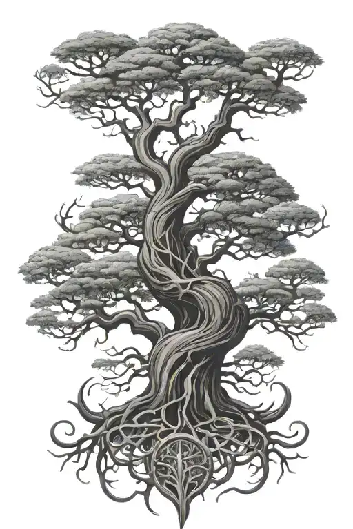 Yggdrasil With Jormungadr As The Roots