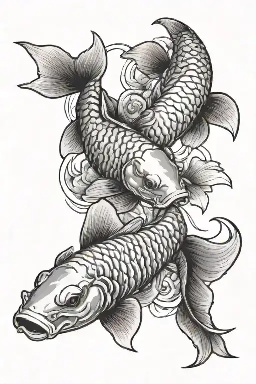 Two Koi Fish Swimming