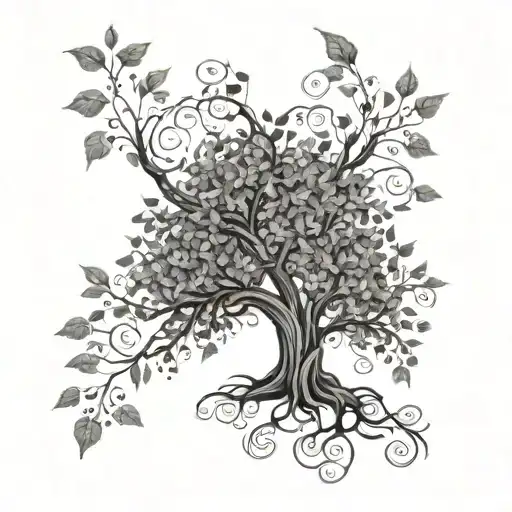 Vines Wrapping Into A Family Tree Growing