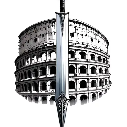 Sword And Colosseum Rome