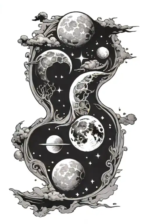 Phases Of The Moon Merging Together