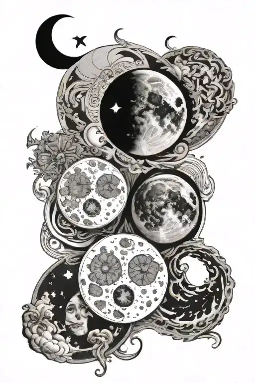 Phases Of The Moon Merging Together