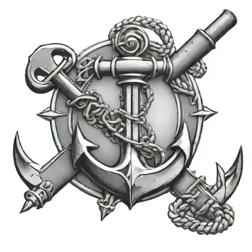Anchor With Marine Rifles