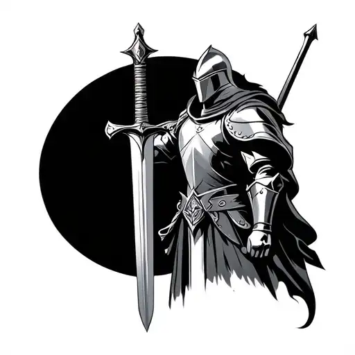 Knight Holding A Sword