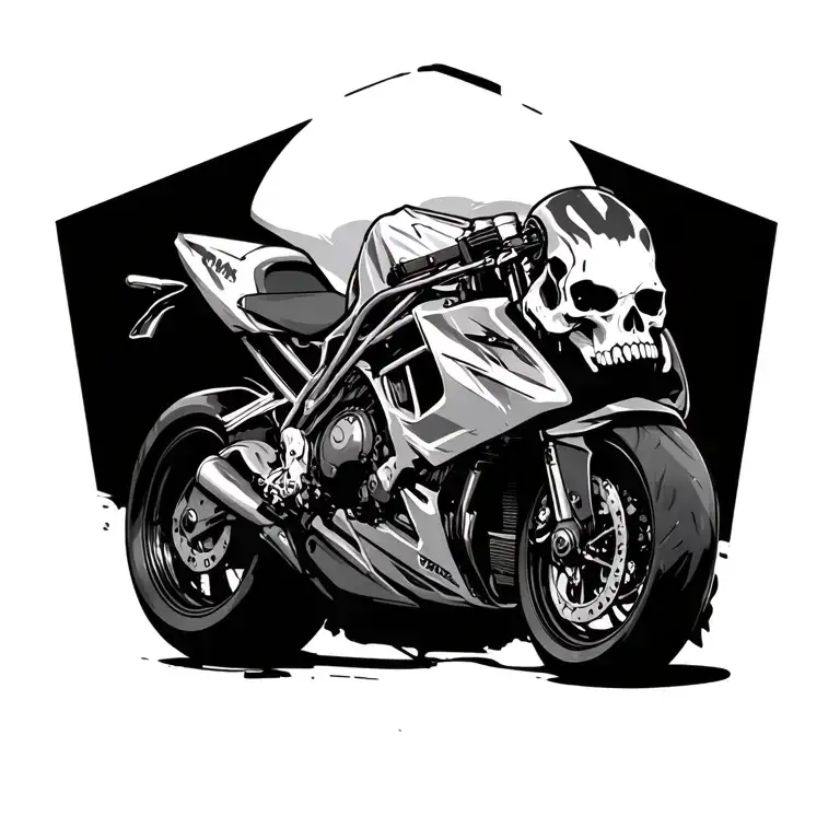 A Skull On A Ktm 200 Motorcycle