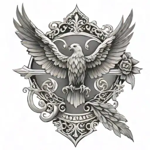 Christian Cross With Majestic Eagle