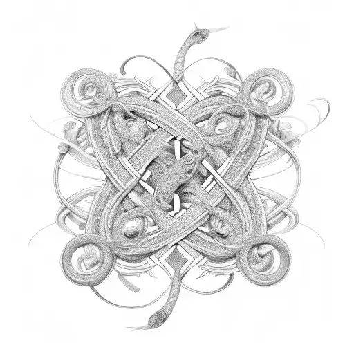 An Intricate Design Of An Infinity Symbol Intertwined With Birds