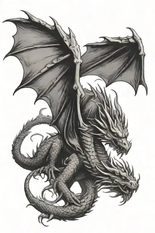 Dragon Flying With Wings Sword