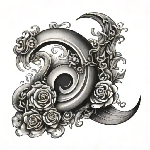 N With Digit 26 In Half Moon