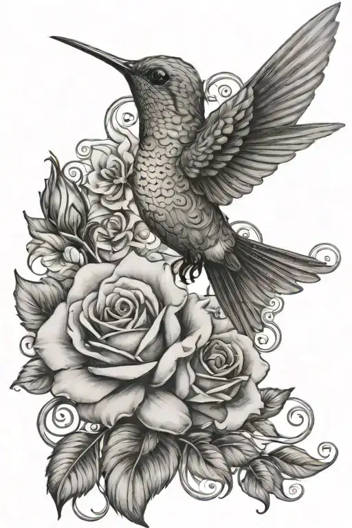 Hummingbird And Butterfly Roses And Filigree Gregas For
