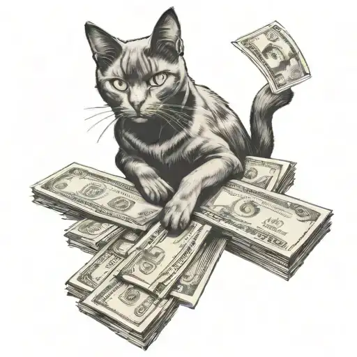 Black Cat With Money