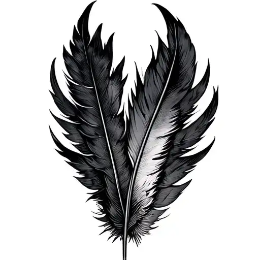 Crow Feathers On Arm