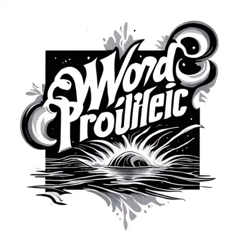 Word Prolific Inside A Stream Running