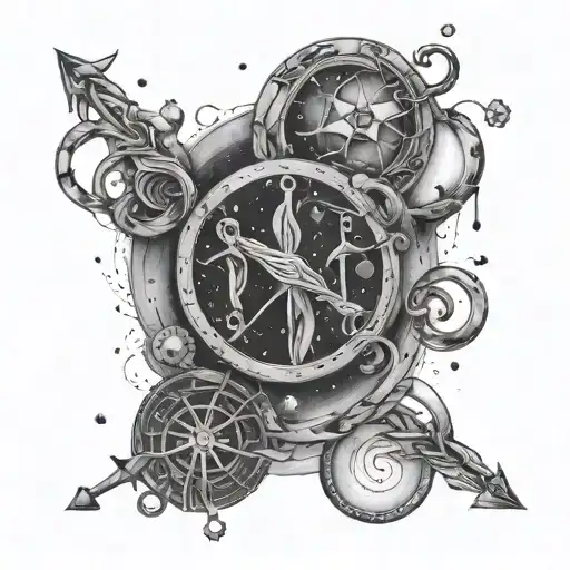 Pices And Libra Zodiac Constellation Intertwined