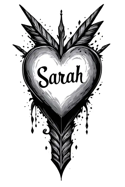 A Heart With The Words Sarah Shaped Like An Arrow