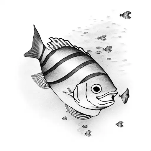 2D Fish Swimming With Shadow Beneath